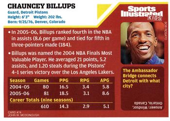 2006 Sports Illustrated for Kids #74 Chauncey Billups Back