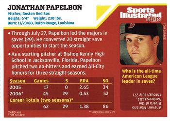2006 Sports Illustrated for Kids #95 Jonathan Papelbon Back