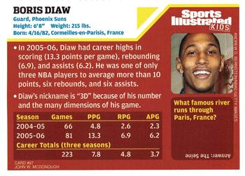 2006 Sports Illustrated for Kids #97 Boris Diaw Back