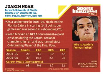 2006 Sports Illustrated for Kids #105 Joakim Noah Back