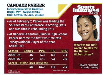2007 Sports Illustrated for Kids #142 Candace Parker Back