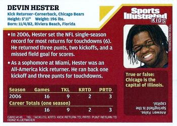 2007 Sports Illustrated for Kids #146 Devin Hester Back