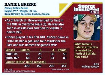 2007 Sports Illustrated for Kids #150 Daniel Briere Back