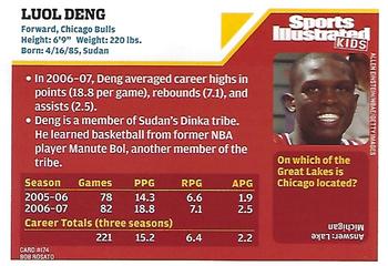2007 Sports Illustrated for Kids #174 Luol Deng Back