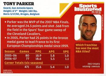 2007 Sports Illustrated for Kids #194 Tony Parker Back