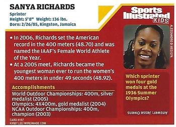 2007 Sports Illustrated for Kids #197 Sanya Richards Back