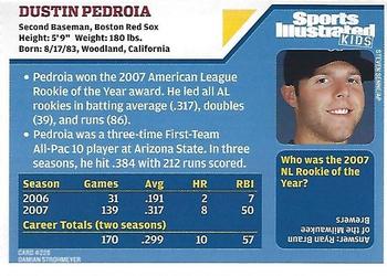 2008 Sports Illustrated for Kids #228 Dustin Pedroia Back