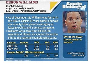 2008 Sports Illustrated for Kids #234 Deron Williams Back