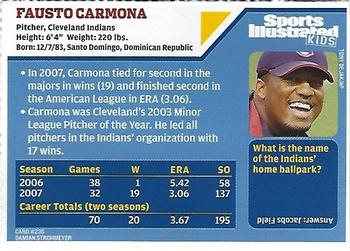 2008 Sports Illustrated for Kids #236 Fausto Carmona Back