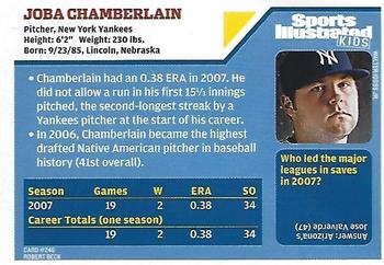 2008 Sports Illustrated for Kids #246 Joba Chamberlain Back