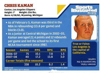 2008 Sports Illustrated for Kids #249 Chris Kaman Back