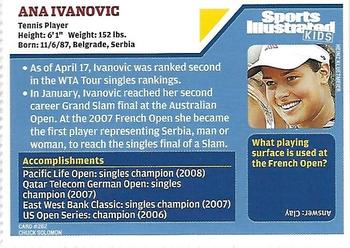 2008 Sports Illustrated for Kids #262 Ana Ivanovic Back