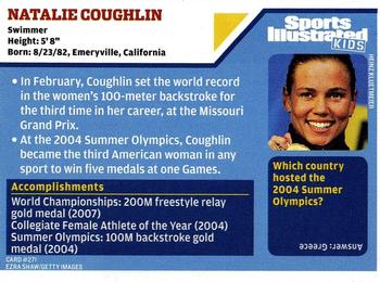 2008 Sports Illustrated for Kids #271 Natalie Coughlin Back