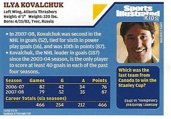 2008 Sports Illustrated for Kids #274 Ilya Kovalchuk Back