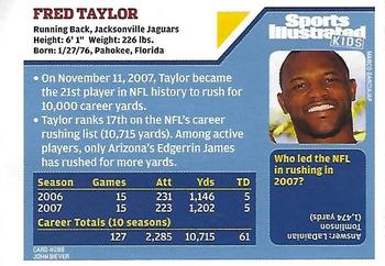 2008 Sports Illustrated for Kids #288 Fred Taylor Back