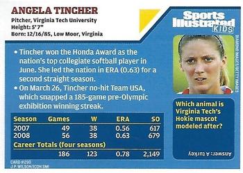 2008 Sports Illustrated for Kids #290 Angela Tincher Back