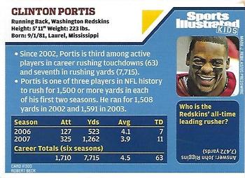 2008 Sports Illustrated for Kids #300 Clinton Portis Back