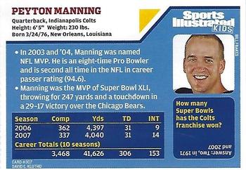 2008 Sports Illustrated for Kids #307 Peyton Manning Back