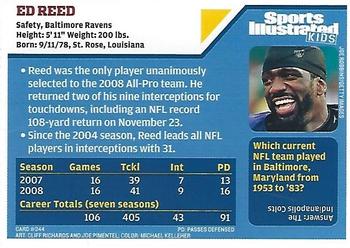 2009 Sports Illustrated for Kids #344 Ed Reed Back
