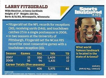 2009 Sports Illustrated for Kids #348 Larry Fitzgerald Back
