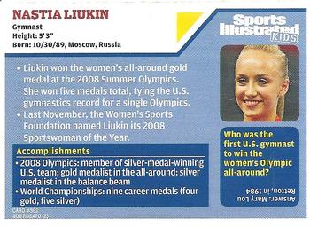 2009 Sports Illustrated for Kids #382 Nastia Liukin Back