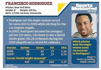 2009 Sports Illustrated for Kids #384 Francisco Rodriguez Back
