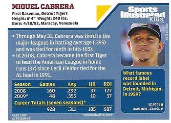 2009 Sports Illustrated for Kids #385 Miguel Cabrera Back