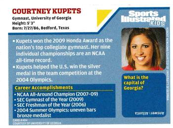 2009 Sports Illustrated for Kids #404 Courtney Kupets Back