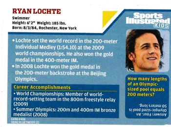 2009 Sports Illustrated for Kids #406 Ryan Lochte Back