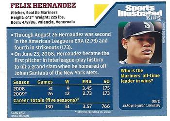 2009 Sports Illustrated for Kids #412 Felix Hernandez Back