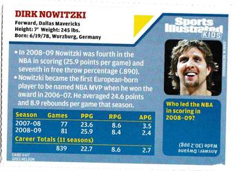 2009 Sports Illustrated for Kids #417 Dirk Nowitzki Back