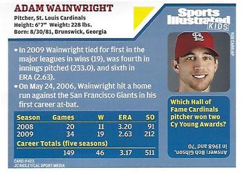 2009 Sports Illustrated for Kids #423 Adam Wainwright Back