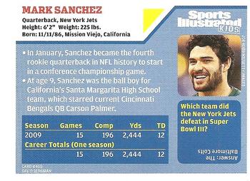 2010 Sports Illustrated for Kids #459 Mark Sanchez Back