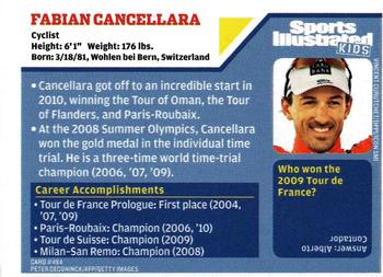 2010 Sports Illustrated for Kids #484 Fabian Cancellara Back