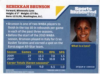 2010 Sports Illustrated for Kids #494 Rebekkah Brunson Back