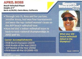 2010 Sports Illustrated for Kids #499 April Ross Back