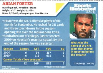 2010 Sports Illustrated for Kids #526 Arian Foster Back