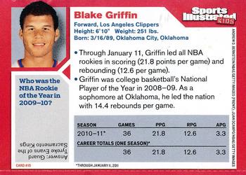 2011 Sports Illustrated for Kids #15 Blake Griffin Back