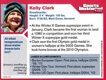 2011 Sports Illustrated for Kids #20 Kelly Clark Back