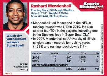 2011 Sports Illustrated for Kids #24 Rashard Mendenhall Back