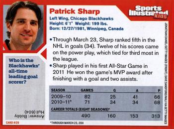 2011 Sports Illustrated for Kids #29 Patrick Sharp Back