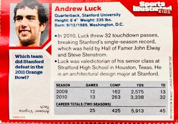 2011 Sports Illustrated for Kids #33 Andrew Luck Back