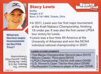 2011 Sports Illustrated for Kids #40 Stacy Lewis Back