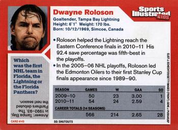 2011 Sports Illustrated for Kids #49 Dwayne Roloson Back