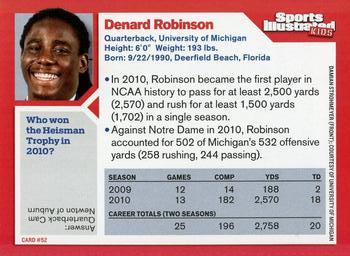 2011 Sports Illustrated for Kids #52 Denard Robinson Back