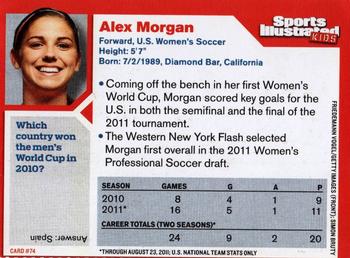 2011 Sports Illustrated for Kids #74 Alex Morgan Back