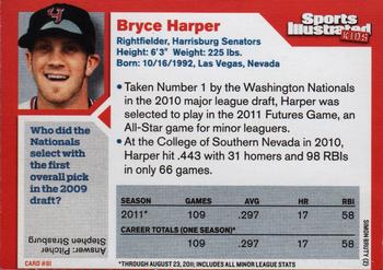 2011 Sports Illustrated for Kids #81 Bryce Harper Back