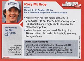 2011 Sports Illustrated for Kids #83 Rory McIlroy Back