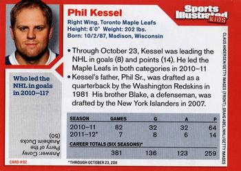 2011 Sports Illustrated for Kids #92 Phil Kessel Back