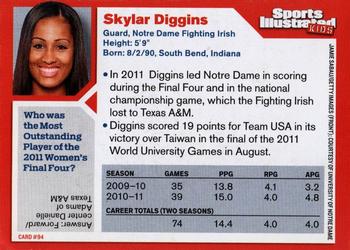 2011 Sports Illustrated for Kids #94 Skylar Diggins Back